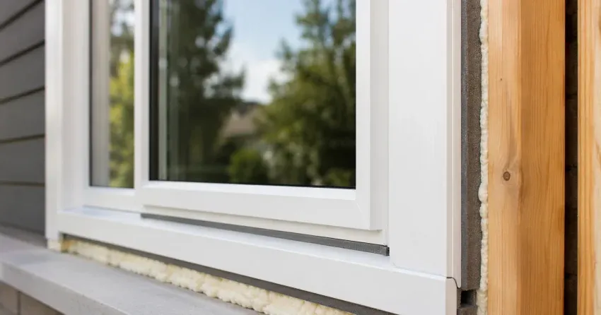 technician installing fiberglass window frame in Halton Hills home