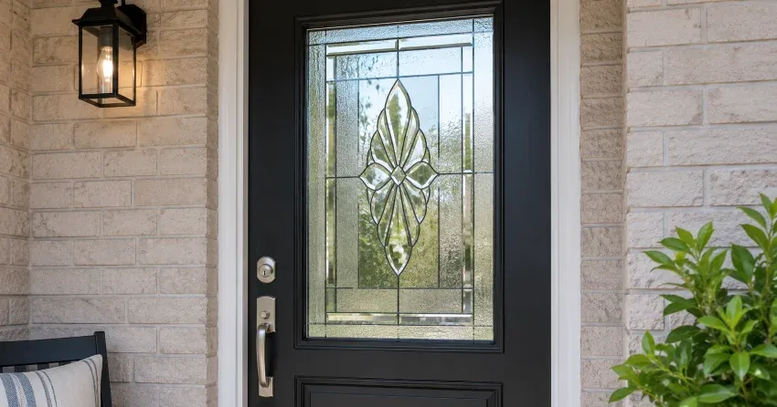 technician replacing a cracked decorative glass panel in Georgetown, Halton Hills