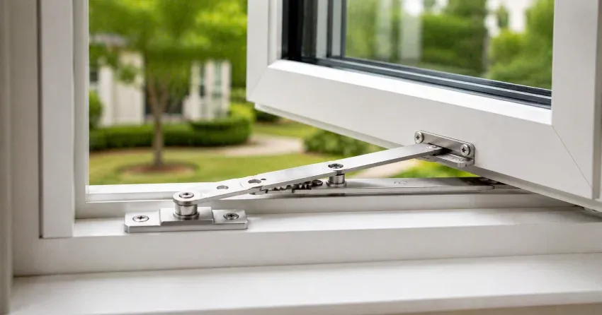 technician replacing casement window hinge in Halton Hills