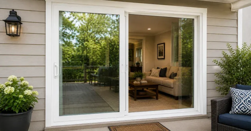 new patio door replacement installed in Limehouse, Halton Hills home