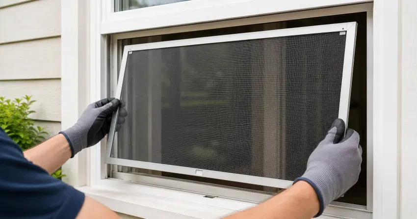 technician repairing a window sash and balance system in Acton, Halton Hills