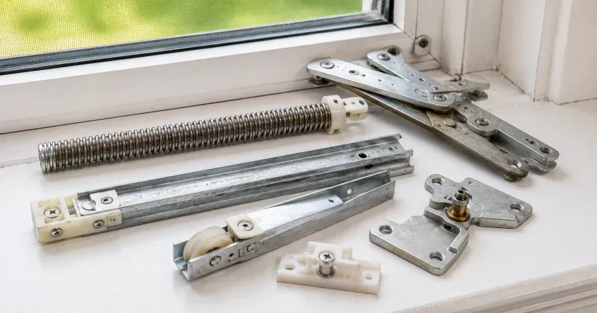 technician adjusting window sash alignment in Crewsons Corners, Halton Hills home